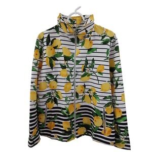 Drpers & Damons Jacket Womans‎ Sz XL Light Weight Coat Lemons Yellow Dopamine